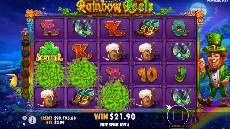 rainbow reels bonus game